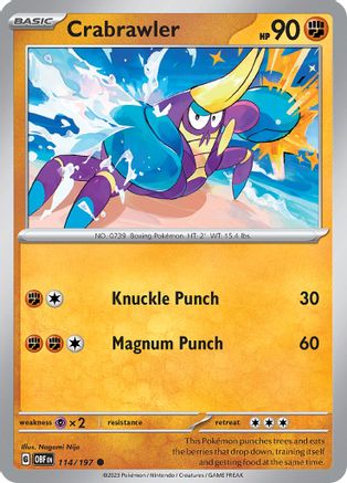 Crabrawler 114/197 SV03 Obsidian Flames - Common