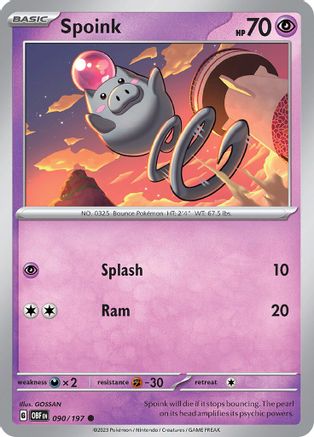 Spoink 090/197 SV03 Obsidian Flames - Common