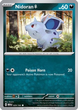 Nidoran F 029/165 - Reverse Holofoil SV Scarlet & Violet 151 - Common