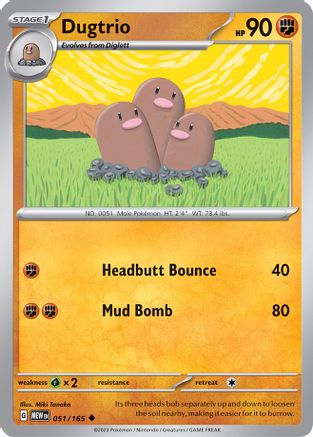 Dugtrio 051/165 SV Scarlet & Violet 151 - Uncommon