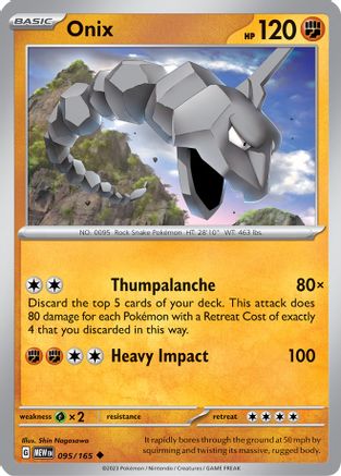 Onix 095/165 - Reverse Holofoil SV Scarlet & Violet 151 - Uncommon
