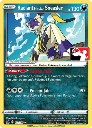 Radiant Hisuian Sneasler 123 - Holofoil Prize Pack Series Cards - Radiant Rare