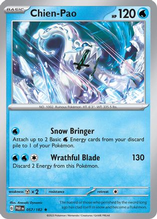 Chien-Pao 057/182 - Reverse Holofoil SV04 Paradox Rift - Rare