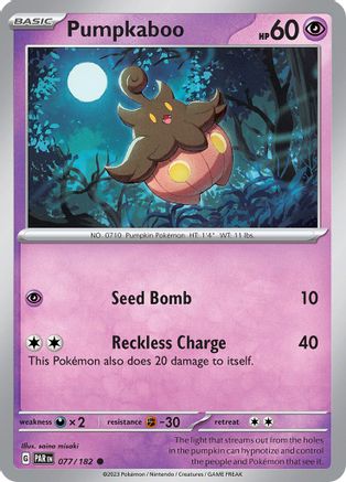 Pumpkaboo 077/182 - Reverse Holofoil SV04 Paradox Rift - Common