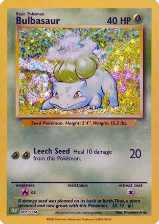 Bulbasaur 001/034 - Holofoil Trading Card Game Classic - Classic Collection