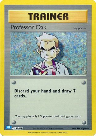 Professor Oak (CLB) 025/034 - Holofoil Trading Card Game Classic - Classic Collection