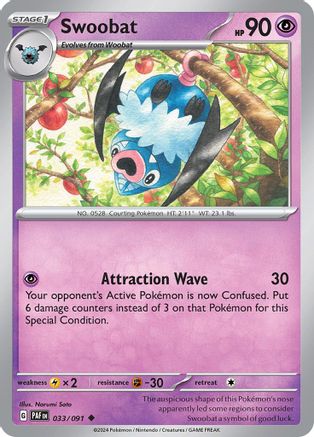 Swoobat 033/091 SV Paldean Fates - Uncommon