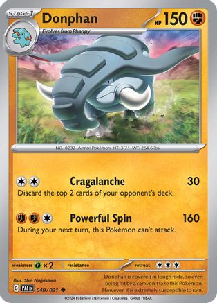 Donphan 049/091 - Reverse Holofoil SV Paldean Fates - Uncommon