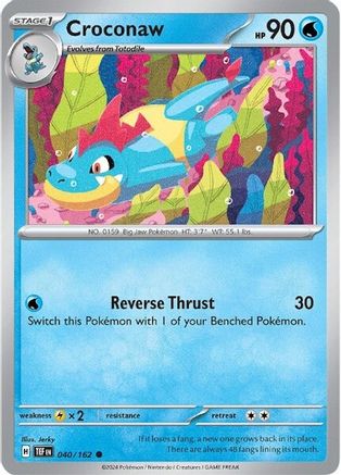 Croconaw 040/162 - Reverse Holofoil SV05 Temporal Forces - Common