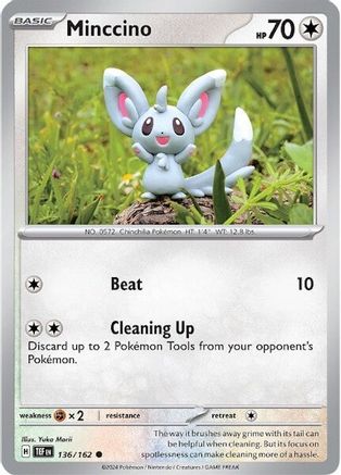 Minccino 136/162 - Reverse Holofoil SV05 Temporal Forces - Common