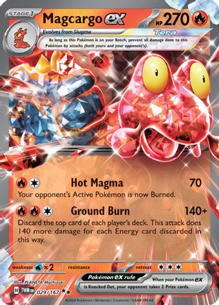 Magcargo ex 029/167 - Holofoil SV06 Twilight Masquerade - Double Rare