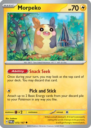 Morpeko 072/167 - Reverse Holofoil SV06 Twilight Masquerade - Uncommon