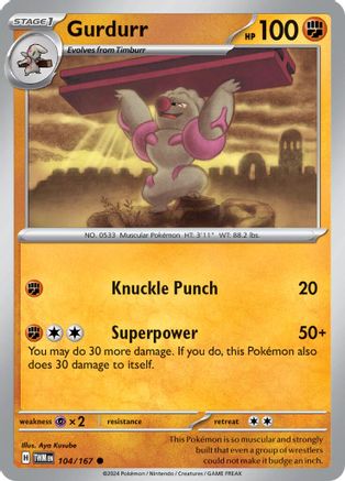 Gurdurr 104/167 - Reverse Holofoil SV06 Twilight Masquerade - Common