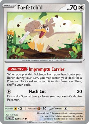 Farfetch'd 132/167 - Reverse Holofoil SV06 Twilight Masquerade - Common