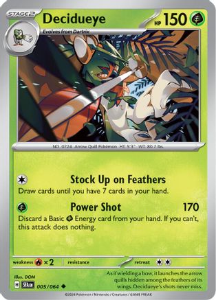 Decidueye 005/064 - Reverse Holofoil SV Shrouded Fable - Uncommon