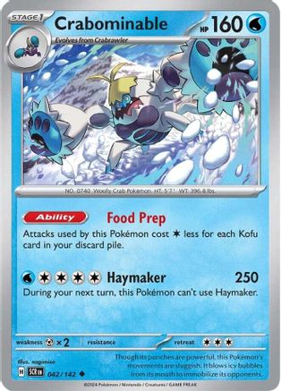 Crabominable 042/142 - Reverse Holofoil SV07 Stellar Crown - Uncommon