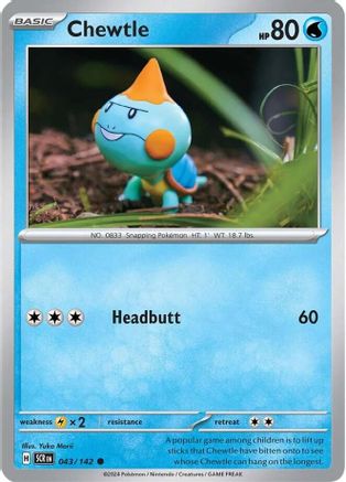 Chewtle 043/142 - Reverse Holofoil SV07 Stellar Crown - Common