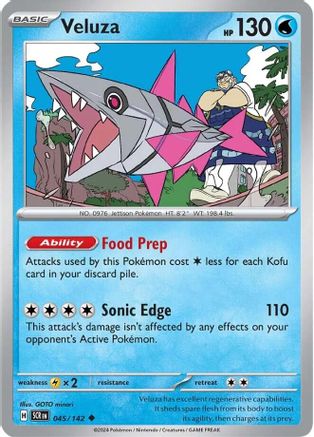 Veluza 045/142 - Reverse Holofoil SV07 Stellar Crown - Uncommon