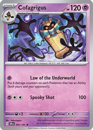 Cofagrigus 083/191 - Holofoil SV08 Surging Sparks - Rare