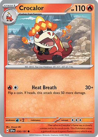Crocalor 030/191 - Reverse Holofoil SV08 Surging Sparks - Common