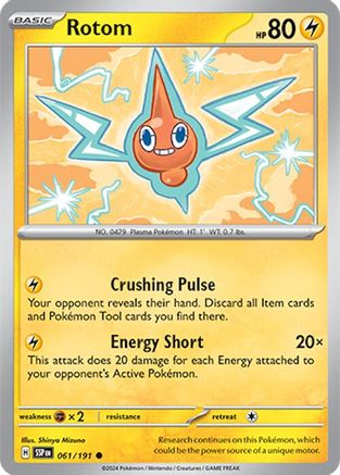 Rotom 061/191 - Reverse Holofoil SV08 Surging Sparks - Common