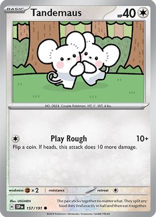 Tandemaus 157/191 - Reverse Holofoil SV08 Surging Sparks - Common