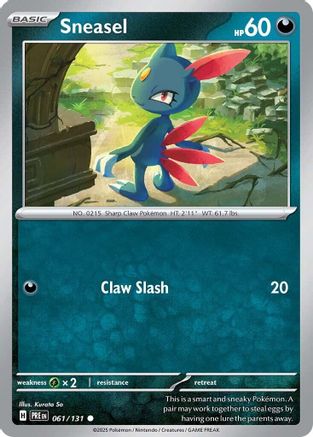 Sneasel 061/131 - Reverse Holofoil SV Prismatic Evolutions - Common
