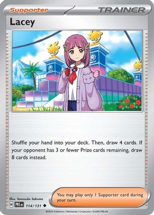 Lacey 114/131 - Reverse Holofoil SV Prismatic Evolutions - Uncommon