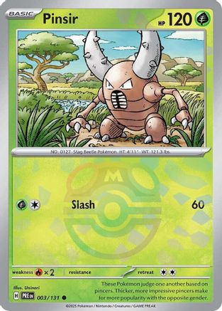 Pinsir (Master Ball Pattern) 003/131 - Holofoil SV Prismatic Evolutions - Common