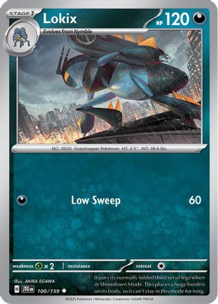 Lokix 100/159 - Reverse Holofoil SV09 Journey Together - Uncommon