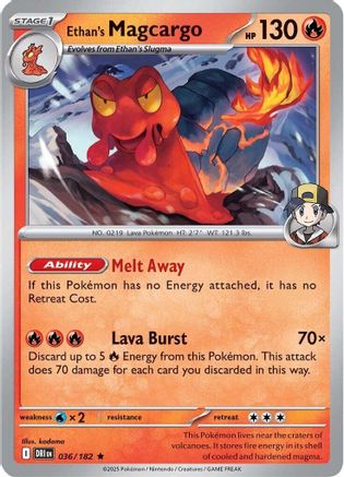Ethan's Magcargo 036/182 - Reverse Holofoil SV10 Destined Rivals - Rare