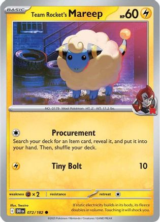 Team Rocket's Mareep 072/182 SV10 Destined Rivals - Common
