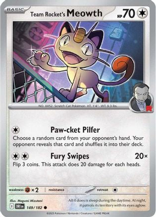 Team Rocket's Meowth 149/182 SV10 Destined Rivals - Common