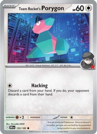 Team Rocket's Porygon 153/182 - Reverse Holofoil SV10 Destined Rivals - Common