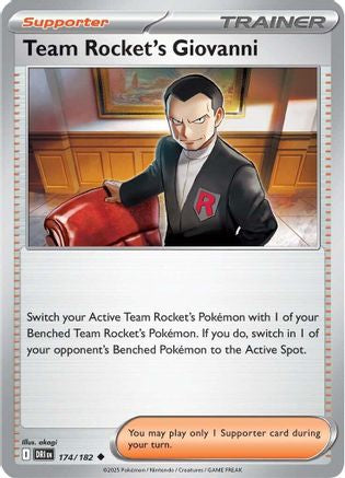 Team Rocket's Giovanni 174/182 - Reverse Holofoil SV10 Destined Rivals - Uncommon