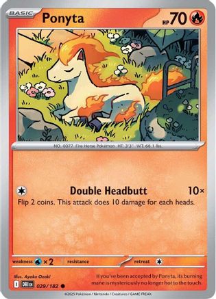 Ponyta 029/182 - Reverse Holofoil SV10 Destined Rivals - Common