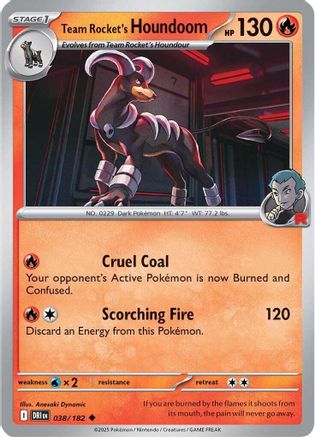 Team Rocket's Houndoom 038/182 - Reverse Holofoil SV10 Destined Rivals - Uncommon