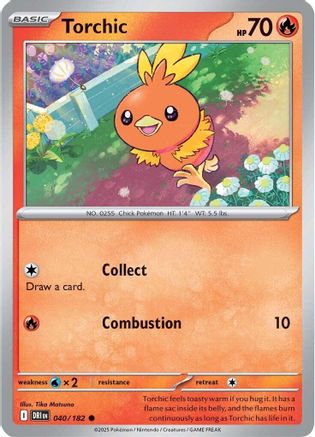 Torchic 040/182 - Reverse Holofoil SV10 Destined Rivals - Common