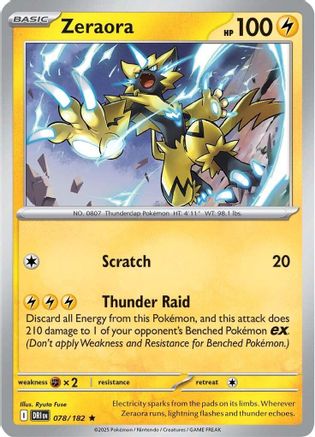 Zeraora 078/182 - Holofoil SV10 Destined Rivals - Rare