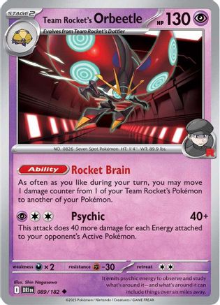 Team Rocket's Orbeetle 089/182 SV10 Destined Rivals - Uncommon