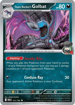 Team Rocket's Golbat 121/182 - Reverse Holofoil SV10 Destined Rivals - Uncommon