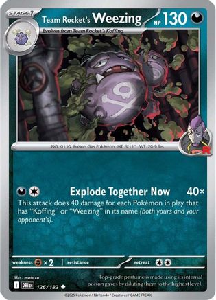 Team Rocket's Weezing 126/182 - Reverse Holofoil SV10 Destined Rivals - Uncommon