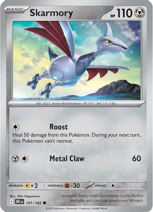 Skarmory 141/182 - Reverse Holofoil SV10 Destined Rivals - Common