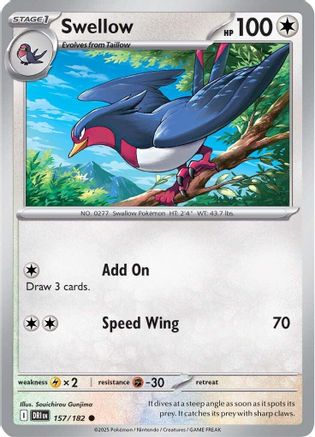 Swellow 157/182 - Reverse Holofoil SV10 Destined Rivals - Common