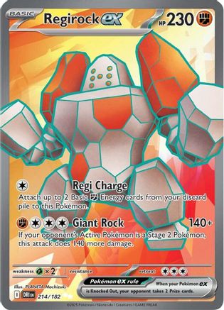 Regirock ex 214/182 - Holofoil SV10 Destined Rivals - Ultra Rare