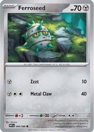 Ferroseed 068/086 - Reverse Holofoil SV White Flare - Common