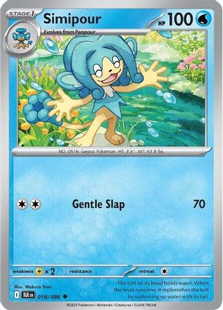 Simipour 018/086 - Reverse Holofoil SV Black Bolt - Uncommon