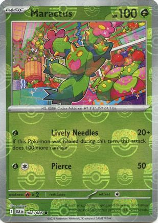 Maractus (Master Ball Pattern) 008/086 - Holofoil SV Black Bolt - Common