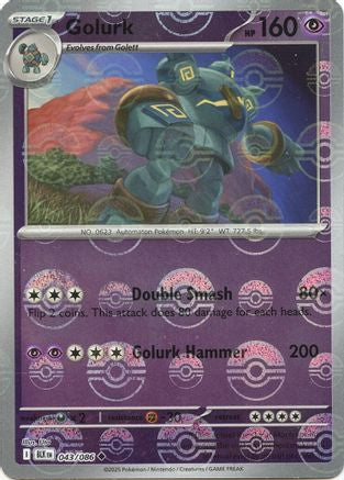 Golurk (Poke Ball Pattern) 043/086 - Holofoil SV Black Bolt - Uncommon