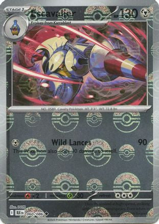 Escavalier (Poke Ball Pattern) 060/086 - Holofoil SV Black Bolt - Common